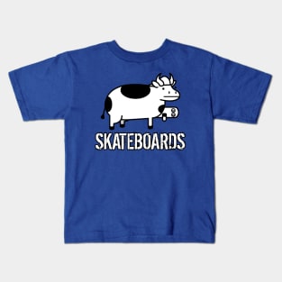 Skateboards Cow Option 1 Kids T-Shirt